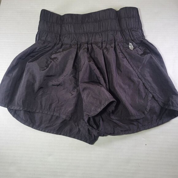 Free People Movement Women High-Waisted Black Nylon Blend Athletic Shorts Size M - Picture 1 of 9